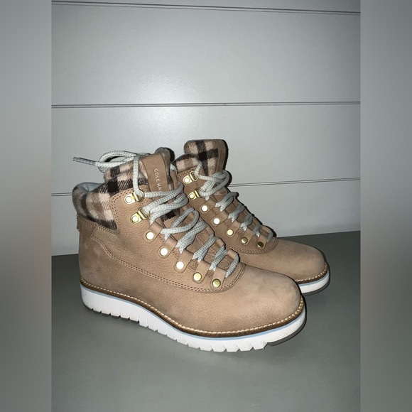 cole haan light blue plaid boots - Picture 3 of 5